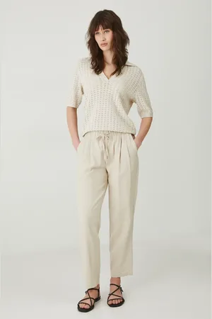 MEDICINE Spodnie lniane damskie kolor fason chinos medium waist