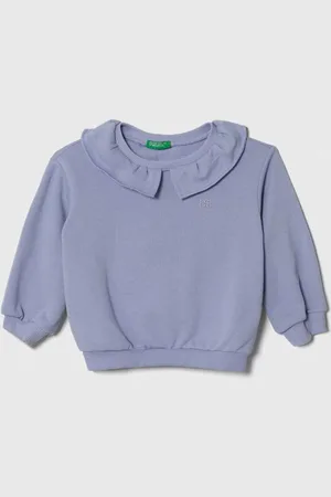 Benetton Bluza bawełniana dziecięca kolor gładka