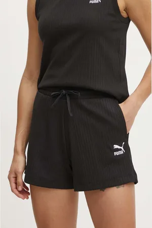 PUMA Szorty damskie kolor z aplikacją high waist 624254