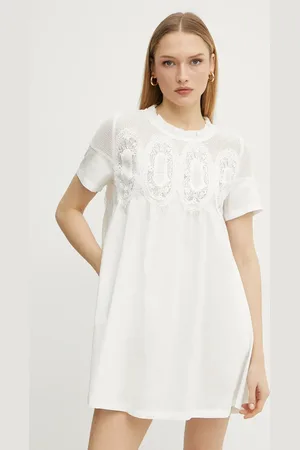 ERMANNO SCERVINO Sukienka bawełniana kolor mini oversize 56TQ037E36