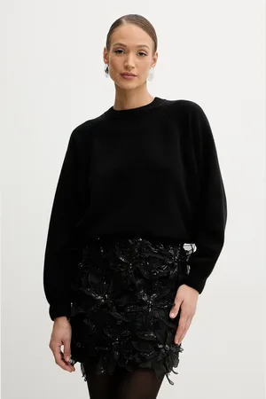 La Mania Sweter wełniany damski kolor ciepły CURTSY