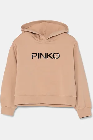 Pinko Bluza dziecięca kolor z kapturem z nadrukiem F4PIJGHS091