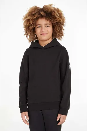 Calvin Klein Bluza bawełniana dziecięca IB0IB01114.PPYY kolor z kapturem gładka