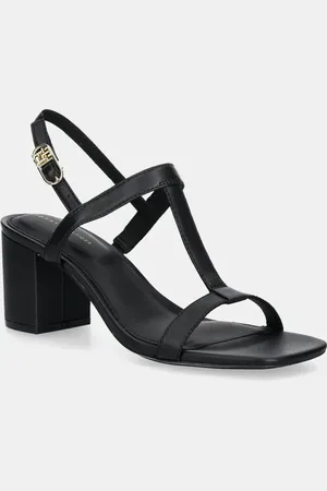 Tommy Hilfiger Sandały skórzane LEATHER BLOCK HEEL SANDAL kolor FW0FW08532