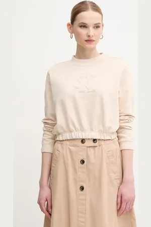Calvin Klein Bluza bawełniana damska kolor z aplikacją J20J225363