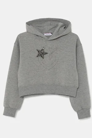 Pinko Bluza dziecięca kolor z kapturem z aplikacją F4PIJGHS057