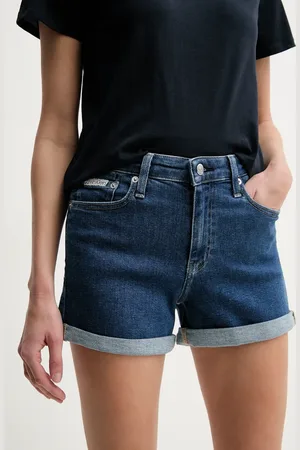 Calvin Klein Szorty damskie kolor gładkie high waist J20J225160