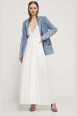 HUGO BOSS Sukienka bawełniana kolor maxi rozkloszowana 50510425