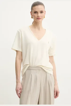 Patrizia Pepe T-shirt lniany damski kolor 2M4459 J291