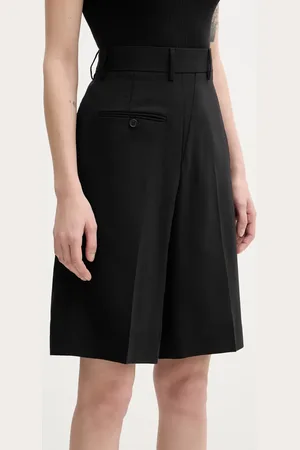 Maison Margiela Szorty wełniane damskie kolor gładkie high waist S52MU0125