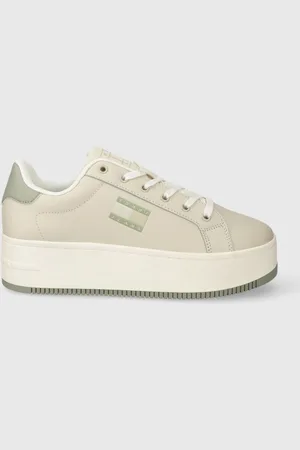 Tommy Hilfiger Sneakersy skórzane TJW FLATFORM ESS kolor EN0EN02518
