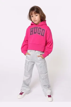 HUGO BOSS Bluza dziecięca kolor z kapturem z nadrukiem G00211