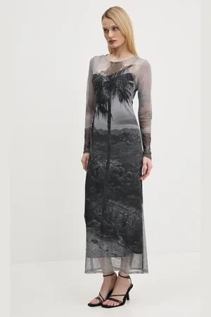 Never Fully Dressed Sukienka Mallorca Scene Mesh kolor midi prosta NFDDR1817