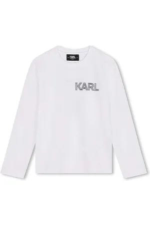 Karl Lagerfeld Longsleeve bawełniany dziecięcy kolor z nadrukiem Z30243