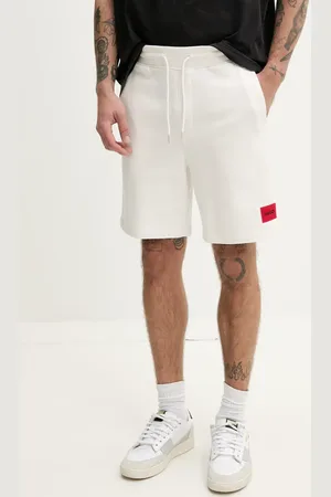 HUGO BOSS Szorty bawełniane kolor beżowy 50466196