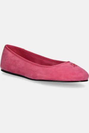 Tommy Hilfiger Baleriny zamszowe TH HARDWARE SUEDE BALLERINA kolor FW0FW08655