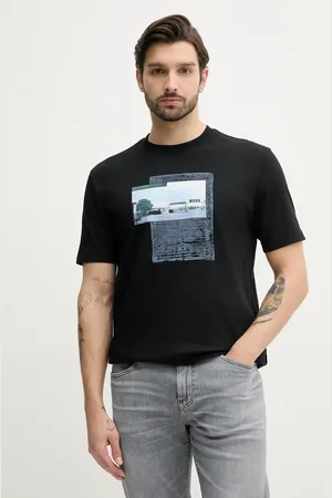 HUGO BOSS T-shirt bawełniany męski kolor z nadrukiem 50539180