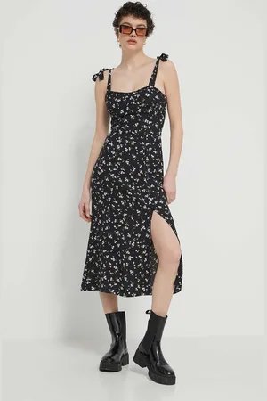 Tommy Hilfiger Sukienka kolor midi rozkloszowana DW0DW17949