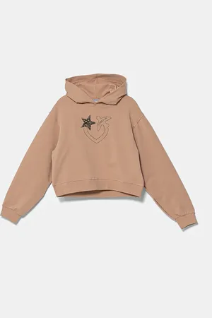 Pinko Bluza dziecięca kolor z kapturem z aplikacją F4PIJGHS057