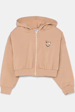 Pinko Bluza dziecięca kolor z kapturem z nadrukiem F4PIJGZH089