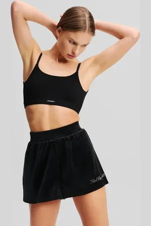Karl Lagerfeld Szorty damskie kolor gładkie high waist A2W44001