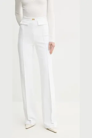 Elisabetta Franchi Spodnie damskie kolor dzwony high waist PA07851E2
