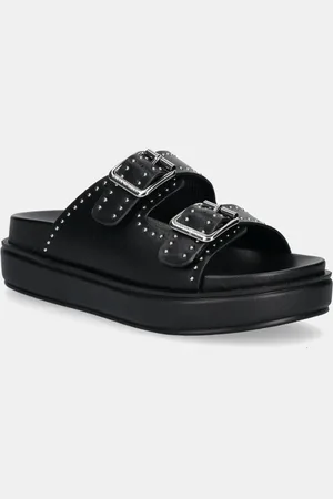 Steve Madden Klapki skórzane Freelance damskie kolor na platformie SM11003598