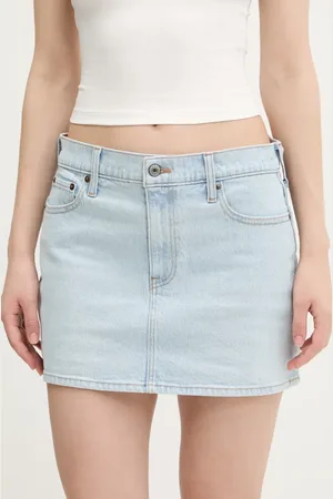 Abercrombie & Fitch Spódnica jeansowa kolor mini prosta KI143-5085