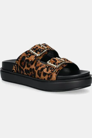 Steve Madden Klapki skórzane Freelance-L damskie kolor na platformie SM11003597