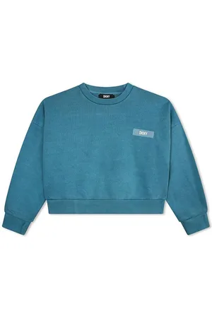 DKNY Bluza bawełniana dziecięca kolor zielony