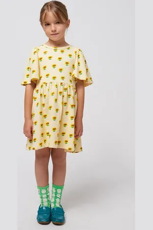 Bobo Choses Sukienka bawełniana dziecięca Sunflower kolor mini rozkloszowana 125AC090
