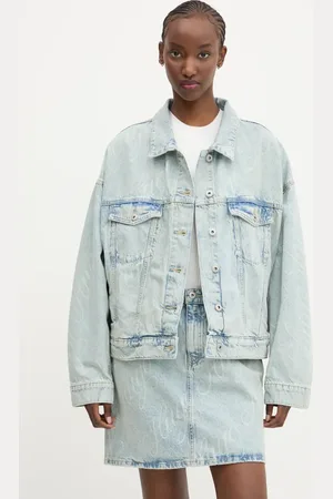 Hugo Blue Kurtka jeansowa kolor przejściowa 50534757