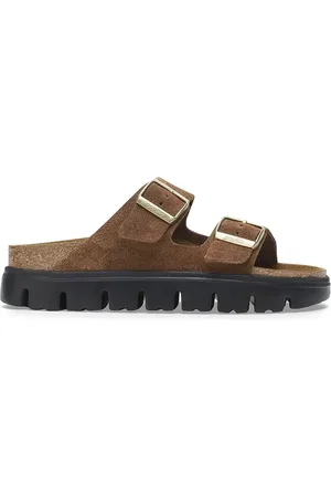 Birkenstock Klapki zamszowe Arizona Chunky x Papillio damskie kolor na platformie 1028389