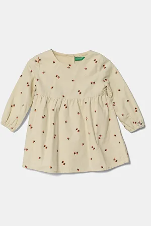Benetton Sukienka sztruksowa dziecięca kolor mini rozkloszowana 40CYGV020