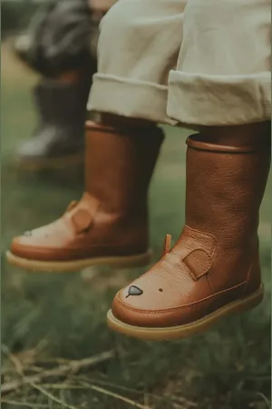 Donsje Buty zimowe skórzane dziecięce Wadudu Classic Boots Bear kolor 2022001
