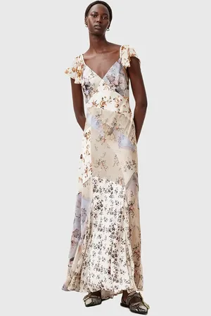 AllSaints Sukienka LALA DRESS kolor maxi rozkloszowana W074DC