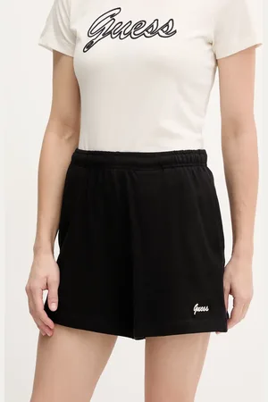 Guess Szorty bawełniane IRIS damskie kolor z aplikacją high waist V5GD04 KCRZ1