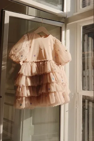 Konges Sløjd Sukienka dziecięca FAY DRESS GRS kolor mini rozkloszowana KS101971