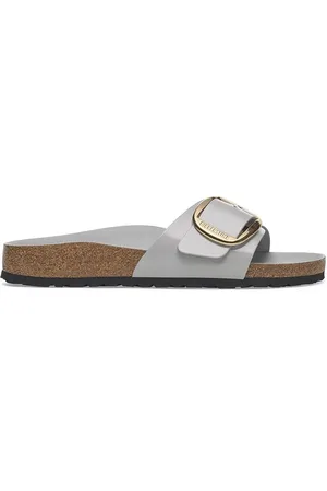 Birkenstock Klapki skórzane Madrid Big Buckle damskie kolor 1029534