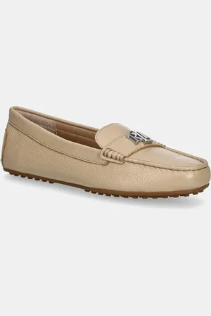 Ralph Lauren Mokasyny skórzane Barnsbury damskie kolor na płaskim obcasie 802942768011