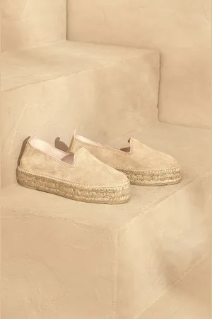 MANEBI Espadryle zamszowe Hamptons Double Sole Espadrilles kolor na platformie K 1.1 D0