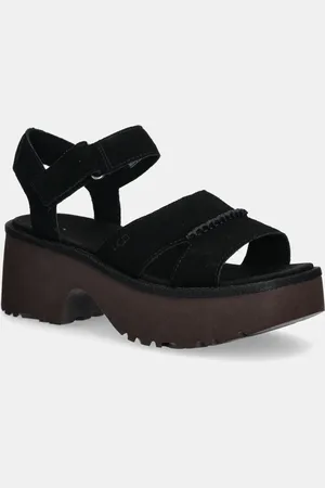 UGG Sandały zamszowe New Heights Ankle Strap kolor 1167475-BLK