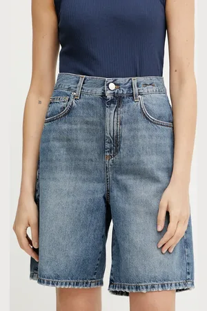 MARELLA Szorty jeansowe SHORT damskie kolor gładkie high waist 2513141024200