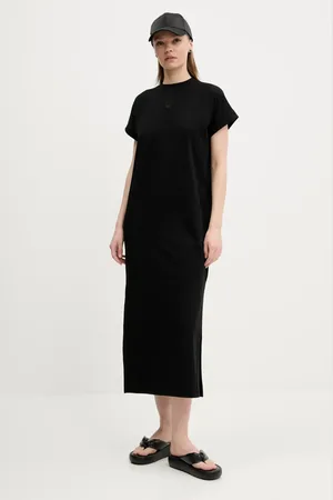 Hugo Blue Sukienka bawełniana kolor maxi oversize 50540389