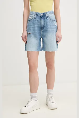 Calvin Klein Szorty damskie kolor gładkie high waist J20J225513