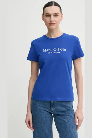 Marc O’ Polo T-shirt bawełniany damski kolor niebieski 502229351055