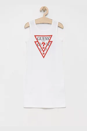 Guess Sukienka bawełniana dziecięca kolor mini prosta