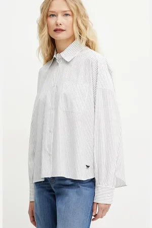 Max Mara Koszula bawełniana damska kolor relaxed z kołnierzykiem klasycznym 2515111071600