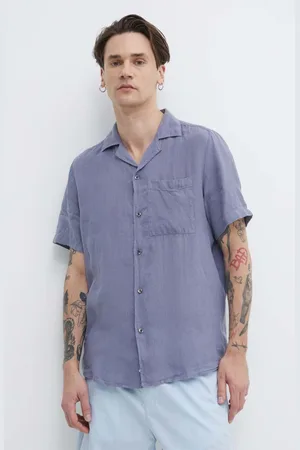 HUGO BOSS Koszula lniana kolor regular 50490761
