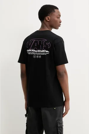 Vans T-shirt bawełniany męski kolor z nadrukiem VN000M4CBLK1